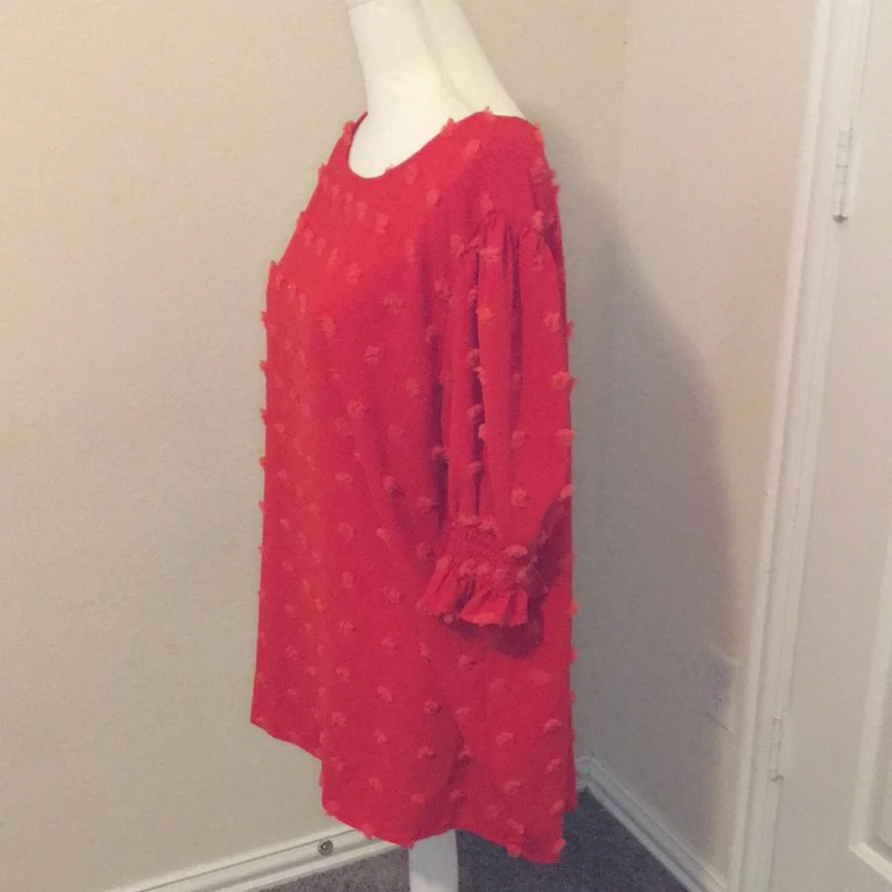 4/$20 red blouse with red polka dots - Picture 4 of 5